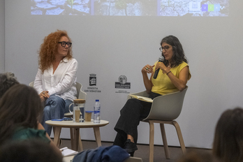 Cristina Fallaras eta Nerea Barjola, aurreko astean Donostiako Miramar jauregian «La Nuestra» proiektua aurkezten. 