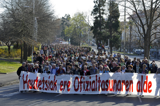 2012an Deiadarrek Baionan eginiko mobilizazio euskaltzalea.