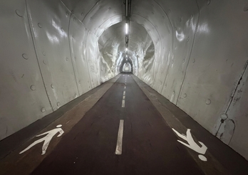 Imagen de la nueva configuración del túnel de Morlans, con las aceras para viandantes incorporadas.