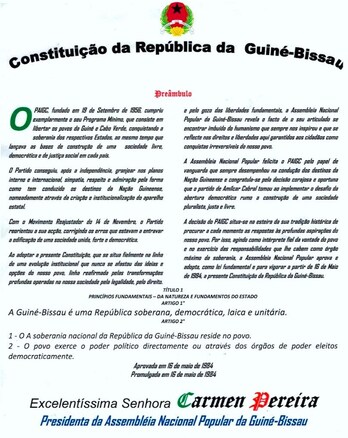 Ginea-Bissauren lehen Konstituzioa. 