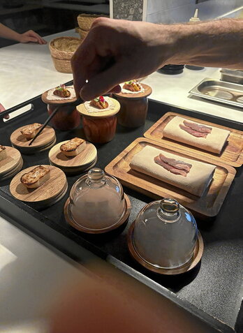Ejemplos de platos ofrecidos en un menú degustación.