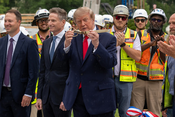  El presidente de EEUU, Donald Trump, en la inauguración del nuevo helipuerto de la Casa Blanca. 