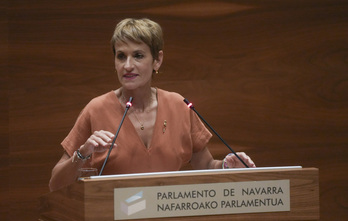 María Chivite, durante su discurso en el debate sobre el Estado de la Comunidad.