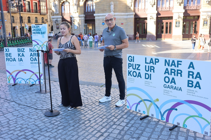 Irati Alvarez eta Josu Etxaburu, Gure Eskuko bozeramaileek.