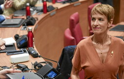 María Chivite, durante el último debate sobre el Estado de la Comunidad de esta legislatura.