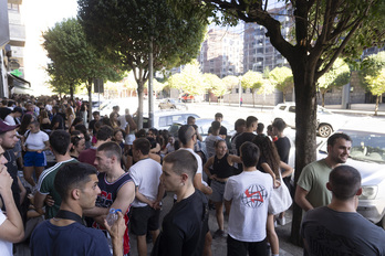 Concentración celebrada este jueves en Iruñea.