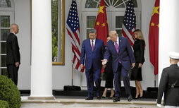 El presidente chino, Xi Jinping, en la Casa Blanca con Donald Trump.