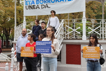 Rueda de prensa ofrecida hoy en el Parque de La Florida, Gasteiz.