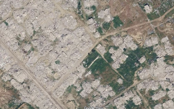 Imágenes de la destrucción del centro de Rafah, a través de Google Maps.