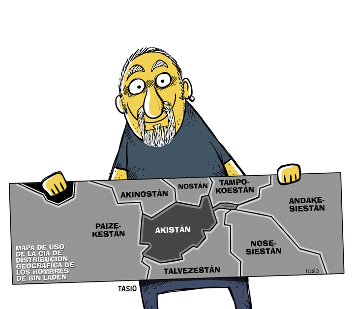 Autorretrato de Javier Etayo con la viñeta que conquistó al mundo.