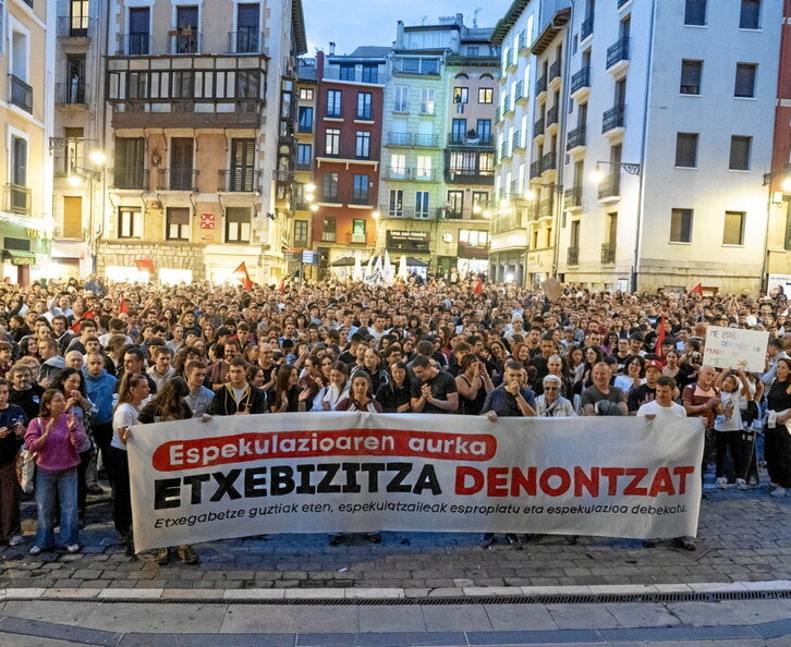 Movilización del Sindicato de Vivienda de Euskal Herria en Iruñea.