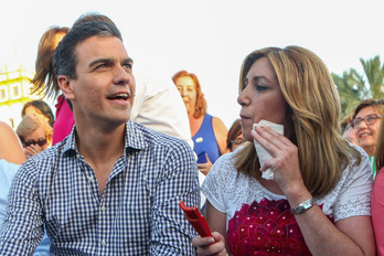 Pedro Sánchez y Susana Díaz, en un acto conjunto en Sevilla en 2016.