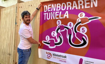 Xeber Maiza, Lazkaoko Kilometroetako koordinatzailea, tunelak prestatzeko lanetan.