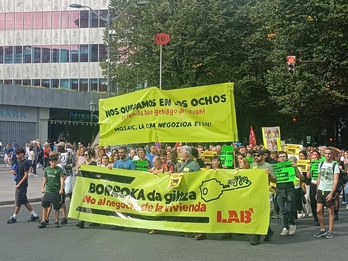 Manifestación de LAB este domingo en Bilbo.