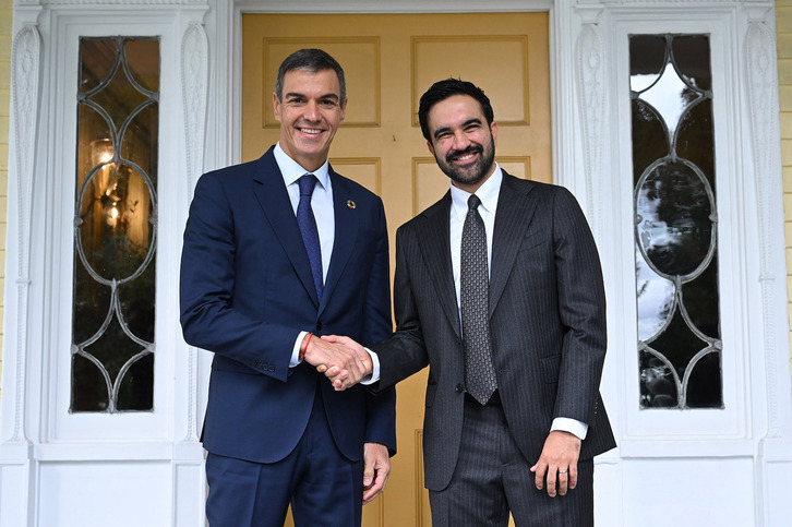 Pedro Sánchez junto al alcalde de New York, Zohran Mamdani.