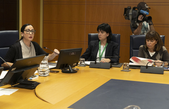 La consejera Begoña Pedrosa en el Parlamento de Gasteiz.