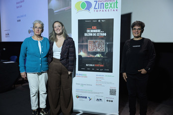 Lasa, Zugasti y Esteran, en la presentación del documental.