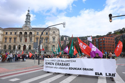 Ostegun honetan sindikatuek Bilbon egindako manifestazioa.