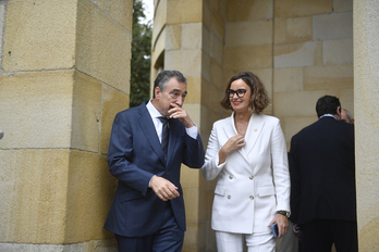 Aitor Esteban eta Ibone Bengoetxea, asteazken honetan, Gernikan.