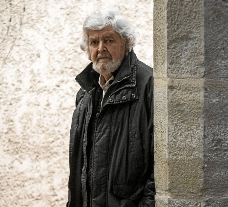 Xosé Manuel Beiras durante una visita a Iruñea en febrero de 2018.