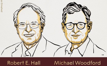 Ilustración con los retratos de los estadounidenses premiados con el Nobel de Economía.