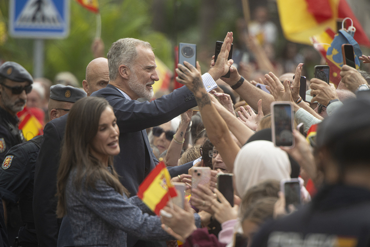 Felipe de Borbón y Letizia Ortiz, este martes en Ceuta.