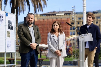 Alonso, San José e Insausti, en la inauguración de los paneles.