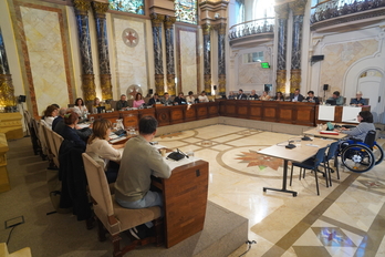 Vista general del pleno de política general en el Ayuntamiento de Donostia.