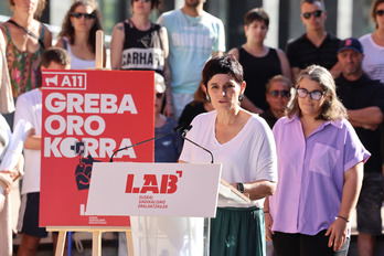 Garbiñe Aranburu, ostegun honetan Bilbon egindako agerraldian.