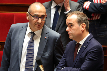Barne ministro Nunez eta lehen ministro Lecornu, Asanblada Nazionalean, urriaren 6an
