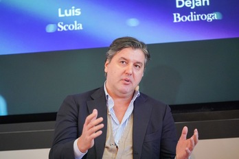 El presidente de la Euroliga, Dejan Bodiroga, en uno de sus visitas a Gasteiz.
