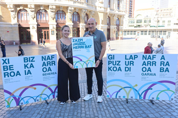 Irati Alvarez eta Josu Etxaburu, Gure Eskuko kideak, ekimena iragarri zutenean.