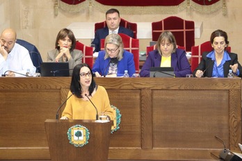 La juntera de EH Bildu Arantza Sarasola, en la defensa de su proposición de norma.