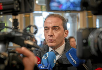 El presidente del BBB, Iñigo Ansola, atendiendo a los medios hace unos meses.