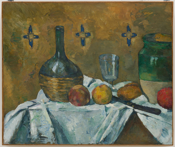 Paul Cezanneren ‘Fiasque, verre et poterie’ oleoa (1877).