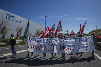 Movilización de los trabajadores de Vicinay Sestao, en una foto de archivo.