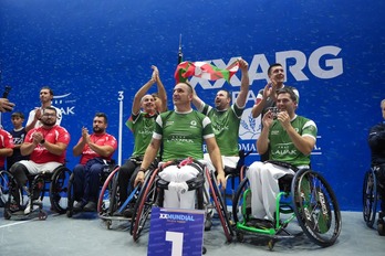 Euforia en la representación vasca tras el segundo oro, en parapelota; este viernes se buscan cinco más.