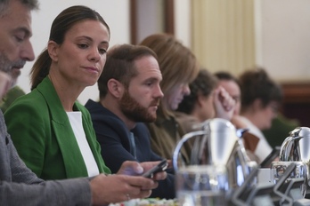 Marina Curiel, durante un pleno del Ayuntamiento de Iruñea, en una imagen de archivo