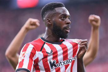 Iñaki Williams celebra su segundo gol, que ha encarrilado el partido contra el Getafe.