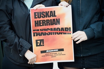 Cartel de la movilización antifascista convocada en Bilbo.