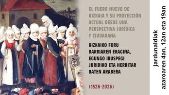 Bizkaiko Foru Barriaren inguruko hitzaldiak azaroan izango dira.