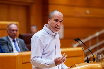 Josu Estarrona, durante una intervención en el Senado.