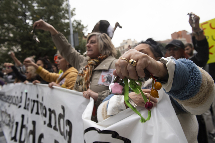 Manifestación de los inquilinos de Testa en Iruñea. 
