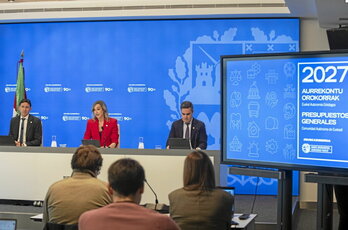 Rueda de prensa de presentación del proyecto de presupuesto de 2027 del Gobierno de Lakua.