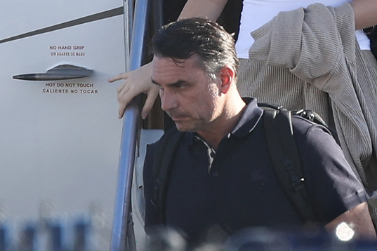 Bolsonaro, a su llegada a Miami.