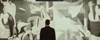 Pedro Sánchez ante el «Guernica», en el Reina Sofia.