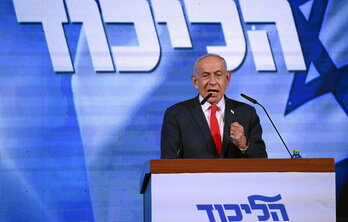 Benjamin Netanyahu, tras conocer los resultados de las elecciones.